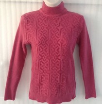 Womens Rose Pink Knit Sweater Top size 8/10/M Mock Neck Winter Long Sleeve - $296.95 MXN