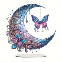 Half Moon Butterfly Jewel Art On Stand Decor, Home &amp; Bedroom Decor COMPL... - $27.71