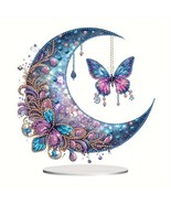 Half Moon Butterfly Jewel Art On Stand Decor, Home &amp; Bedroom Decor COMPL... - $37.89 CAD