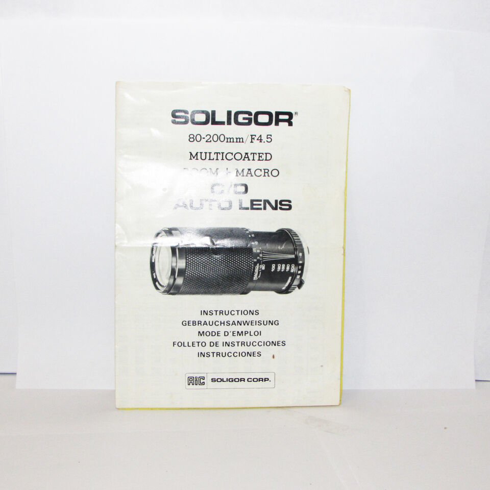 Used Soligor 80-200mm F/4.5 lens Instruction Manual Guide Japan O31244 - $7.04