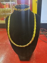 Gold Plated Xox Necklace And Bracelet - $64.35