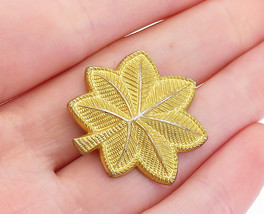 925 Sterling Silver - Vintage Gold Plated Autumn Leaf Motif Brooch Pin - BP1868 - £33.14 GBP
