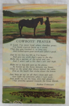 Cowboy&#39;s Prayer Linen Postcard 6A-H2924 ct Art Colortone Colo Sanborn So... - £2.36 GBP