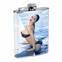 Rock &amp; Roll Pin Up Girls D10 Flask 8oz Stainless Steel Hip Drinking Whiskey - £11.83 GBP
