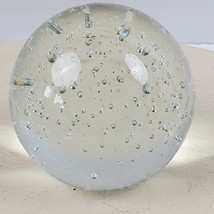 Vintage BIG Crystal Glass Paper Weight Clear w/ Bubbles 4&quot; Tall Murano S... - $41.14