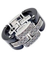 Cartier 18k White Gold Diamond Ceramic Maillon Panthere Ring Size 51 US 5.75 - $4,250.00