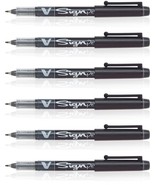 Pilot Black V Sign Pen Liquid Ink Medium 2mm Nib Tip 0.6mm V-Sign Fibre ... - £4.96 GBP+