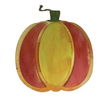 Hand Painted Pumpkin Fall Ornaments Wall Decor 10” Orange Yellow Autumn ... - $9.00