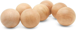 3 Inch Wooden round Ball, Bag of 2 Unfinished Natural round Hardwood Balls - £12.20 GBP