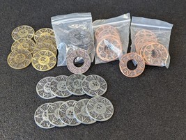 46 x New Pirates Pieces of Eight Doubloons Metal Coins Net Party Novelty 2E - £15.79 GBP