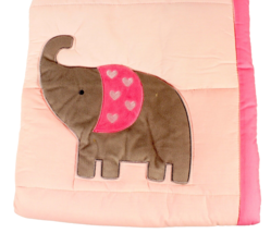 Little Love Pink Elephant Applique Comforter 33 X 42 Crib Size by NoJo - £18.19 GBP