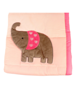 Little Love Pink Elephant Applique Comforter 33 X 42 Crib Size by NoJo - £18.19 GBP