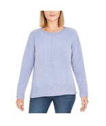Style &amp; Co Womens XL Blue Hyacinth Crew Neck Seam Chenille Sweater NWT BW53 - £17.22 GBP