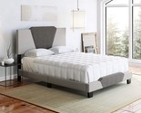 Boyd Sleep Tuscany Two Tone Panel Upholstered Platform Bed With Headboard, - £174.66 GBP