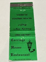 Front Strike Matchbook Cover. Carriage House Restaurant  Silver Springs, FL  gmg - £9.24 GBP