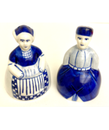 Delft Blue Delftware Elesva Salt &amp; Pepper Shakers Dutch Woman &amp; Man - $33.90 CAD
