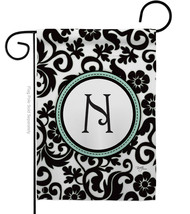 Damask N Initial Garden Flag Simply Beauty 13 X18.5 Double-Sided House Banner - £15.96 GBP