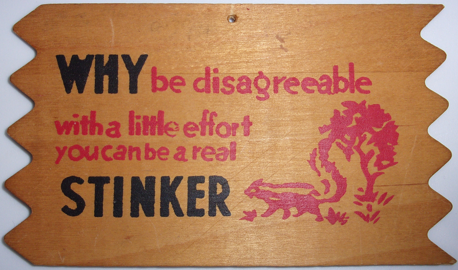 Vintage Wooden Stinker Postcard 1950s - $2.99