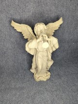 Marketplace Resin Antique Stone Garden Statue Christmas Angel Flute Decor 24&#39;&#39; - £73.46 GBP