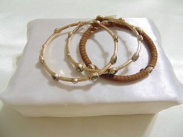 Inc International Concepts Gold-Tone 7&quot;Faux Suede Trio Bangle Bracelets S202 $29 - £7.75 GBP