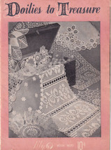 Vtg Doilies To Treasure Crochet Patterns Lily Mills Book No 1600 - £7.97 GBP