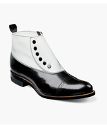 00026 , Stacy Adams Shoes High Top with Studs Spats Leather Two Tone All... - £99.90 GBP