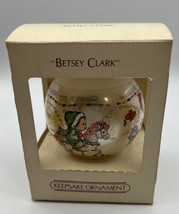 Ornament Christmas Hallmark Keepsake Glass Hand Painted Betsy Clark 1983 Boxed - £13.24 GBP