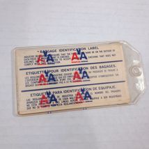 Vintage American Airlines Luggage Tag English French Spanish clear AA pouch - $25.00