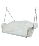White Resin Wicker Porch Swing with 4-ft Hanging Chain - $862.89 CAD