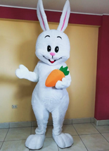 New Easter Bunny White Whit Carrot Mascot Costume Cosplay Party Adult Ev... - £311.74 GBP