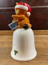 Vintage Garfield Christmas Bell 1984 Ceramic Little Drummer Boy Enesco Taiwan - £11.36 GBP