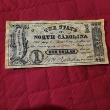 1862 The State of North Carolina One Dollar Reproduction - £5.60 GBP