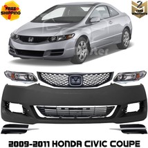 Front Bumper Cover Paintable &amp; Grille Assembly Kit For 2009-2011 Honda C... - £471.33 GBP