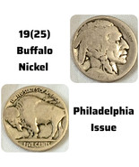 US 19(25) Buffalo NICKEL - Philadelphia Issue - Nice 100 yr old CIRC Col... - $4.59 CAD