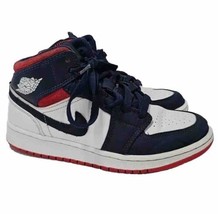 Nike Air Jordan 1 Mid SE GS USA Olympic White Blue Red BQ6931-104 Youth 4Y - £30.99 GBP