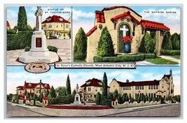 S.Peter Cattolica Chiesa Multi Vista Atlantic Città Nj Unp Lino Cartolina V11 - £2.37 GBP