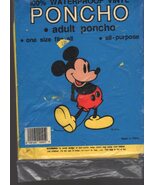 Walt Disney Mickey Mouse Vinyl Rain Poncho Yellow Waterproof Adult One S... - $8.75