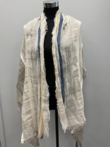 Lorena Antoniazzi linen scarf with stripes in Beige - size One Size - $88.11