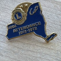 Lions Club Lapel Pin 100% Attendance 1971-1972 New York State Robert Upl... - $349.49 MXN