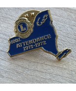 Lions Club Lapel Pin 100% Attendance 1971-1972 New York State Robert Upl... - $18.75