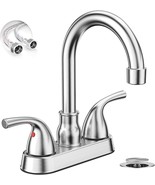 Phiestina Brushed Nickel 4 Inch Centerset Bathroom Sink Faucet,2 Handles... - $51.92