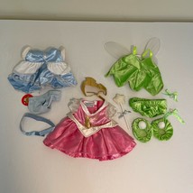 Disney Build A Bear Dress Tinkerbell Tink Aurora Cinderella Tiara Wand Wings BAB - £27.96 GBP