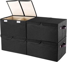 Larger Storage Cubes [4-Pack] Senbowe Linen Fabric Foldable, 16.5X 11.8 X 9.8” - £41.43 GBP
