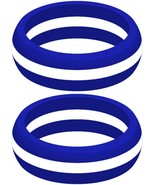 Two (2) Thin WHITE Line Silicone Rings Active Wedding Band Replacement P... - $12.18 CAD