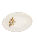 FIRE KING Serving Plate Golden Wheat Pattern Milk Glass Platter 12&quot; x 9&quot;... - $18.70