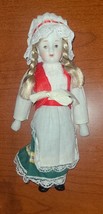 European Bavarian Bisque Doll Ornament Folk Costume Blonde Hair Braids 8... - $492.09 MXN