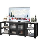 Panana Mid Century Modern Tv Stand For 50 55 60 65 70 75 Inch Tv,, Black - £113.96 GBP