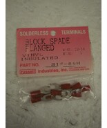 SOLDERLESS TERMINALS- BLOCK SPADE- FLANGED- WIRE:22-18- STUD:#8- NEW- H79 - £2.89 GBP