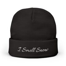 Winter Knitted Beanie  &quot;I Smell Snow&quot; Embroidery | Gift Gilmore Girl Fan... - $19.99
