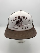 Vintage trucker hat Lamberts Edwards Missouri Brown snapback fishing bass - £10.30 GBP